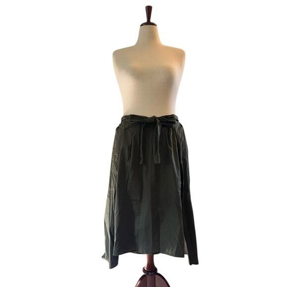 Who What Where women’s dark olive tie waist hi lo full skirt size 10 - Picture 1 of 9
